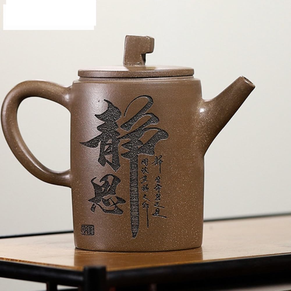 Ceramiczny dzbanek do herbaty, 270 ml, antyczna fioletowa glina, ręcznie rzeźbiony pojemnik, czajnik do herbaty i błota, czajnik z sitkiem, zestaw do herbaty Zisha, ceramiczny dzbanek do herbaty