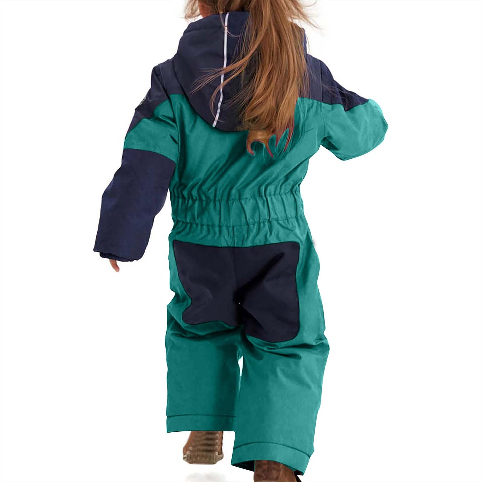 Generisch 2025 Tuta da Sci Per Bambini Con Cappuccio E Strisce Riflettenti Tuta Antivento Tuta Da Neve Calda Più Spessa Piumino Termico Confortevole Morbido Abbigliamento Da Sci Inverno All'aperto