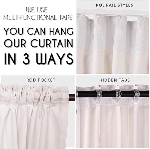 Miniatura 5 de CASANEMA, Cortinas bohemias estampadas para ventana de dormitorio y sala de estar, 2 paneles, cortinas y cortinas bohemias - 52 x 72 pulgadas de