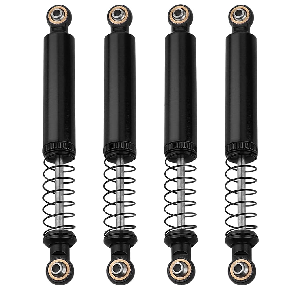 Pothyes 4pcs Metal Alloy Oil Shock Absorber Damper 70 80 90 100 110mm Outer Spring for 1/10 RC Crawler Axial SCX10 i ii iii Capra Tamiya CC01 D90 TRX4 HPI Upgrades (black, 100mm)