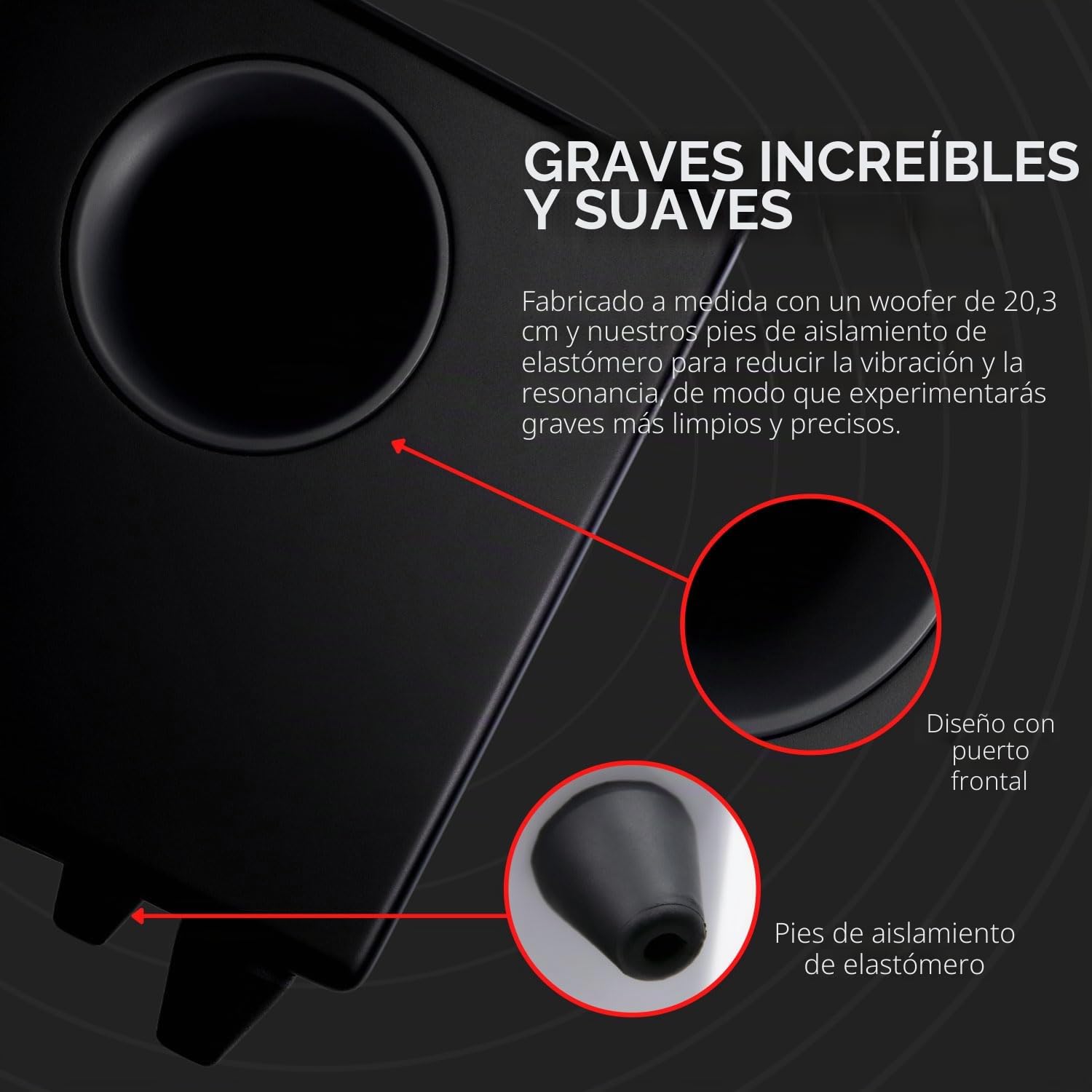 Audioengine S8 250W Subwoofer amplifié | Amplificateur intégré | Entrées RCA et 3,5 mm | Câbles Inclus (Noir)