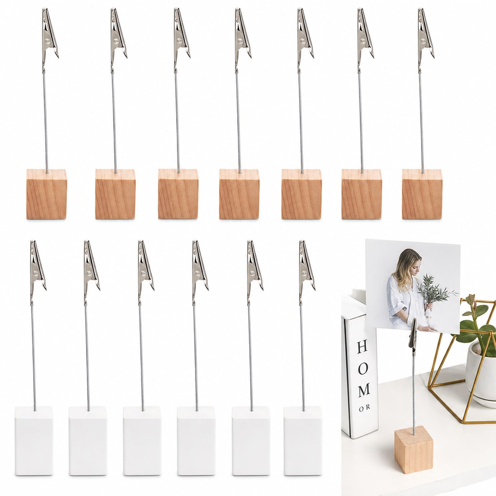 14 PCS Photo Holders, Photo Clips for Tables