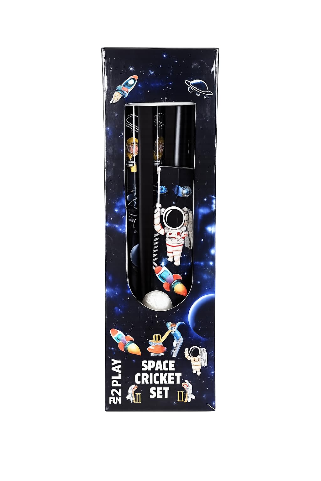 Space Cricket Set for Kids (Ages 5-15 Years) | Plastic Cricket Bat, Ball & Stumps Set | Lightweight Indoor & Outdoor Sports Toy | Educational Cricket Kit for Boys & Girls-image-36