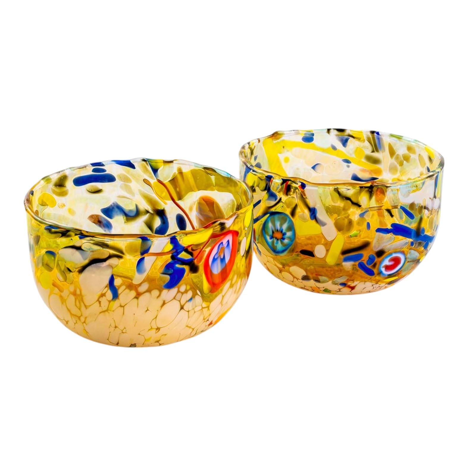 MurArt Coupelles en verre de Murano.Decoro MG. Diamètre 12 cm. Fabriqué à la main, fabriqué en Italie