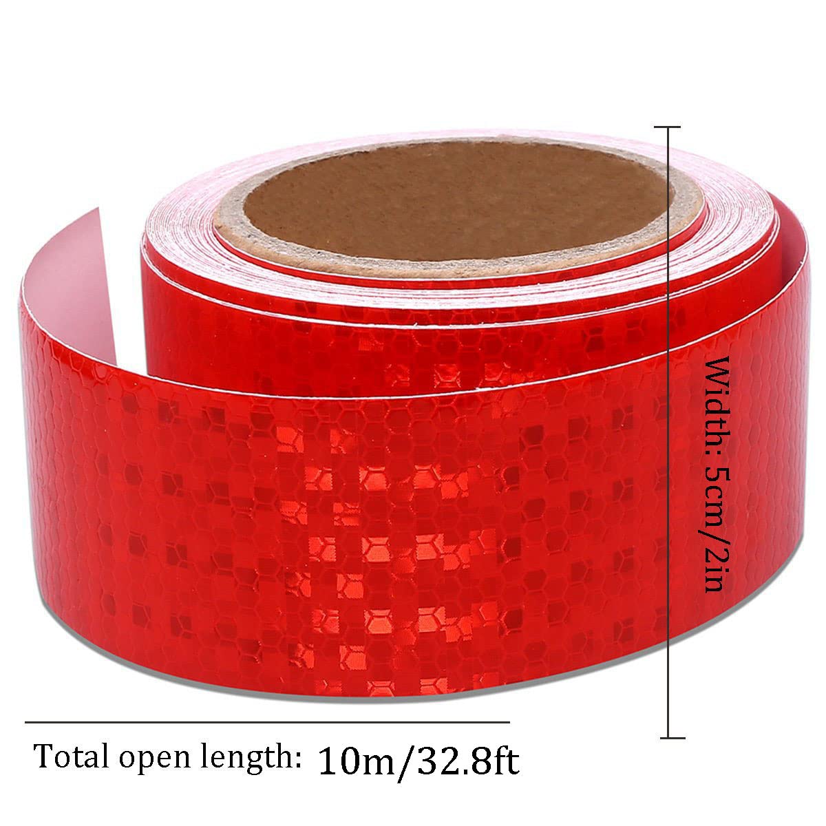 Cinta reflectante de alta visibilidad, 2 pulgadas x 32.8 pies, adhesivo de seguridad impermeable para uso en exteriores, fuerte viscosidad, ideal para vehículos, carteles y marcas de seguridad