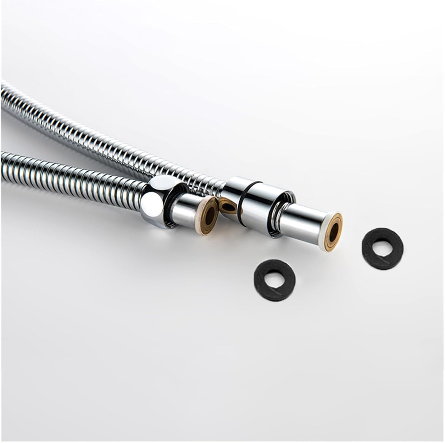 Stainless Steel Shower Hose Bathroom Plumbling Tube Chrome Black Grey Rose White Grey 1.5M Shower Hose G1/2 Connector(Gold)