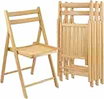 Amazon.com: Winsome Wood Folding Chair, Natural, Set of 4