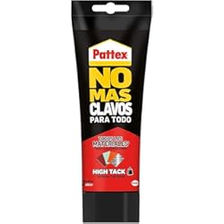 Ceramicas Adhesivas Para Pared Pattex No Mas Clavos Para Todo HighTack, adhesivo de montaje resistente a temperaturas extremas, pegamento fuerte en superficies húmedas, adhesivo blanco, 1 tubo x 340 g