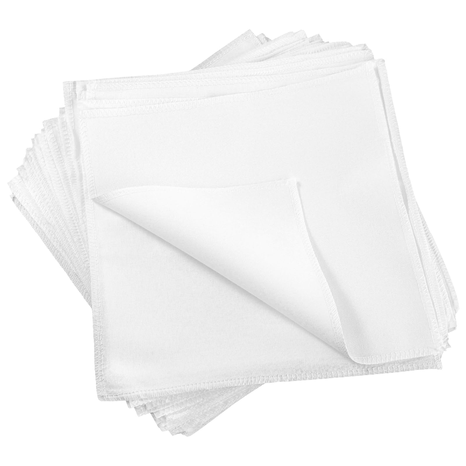 50Pcs Fabric Squares White Cotton Fabric Solid Colors Quilting Squares Precut Fabric Bundles White Fabric for DIY Sewing Craft Tie-dye Patchwork(9.84 x 9.84inch)