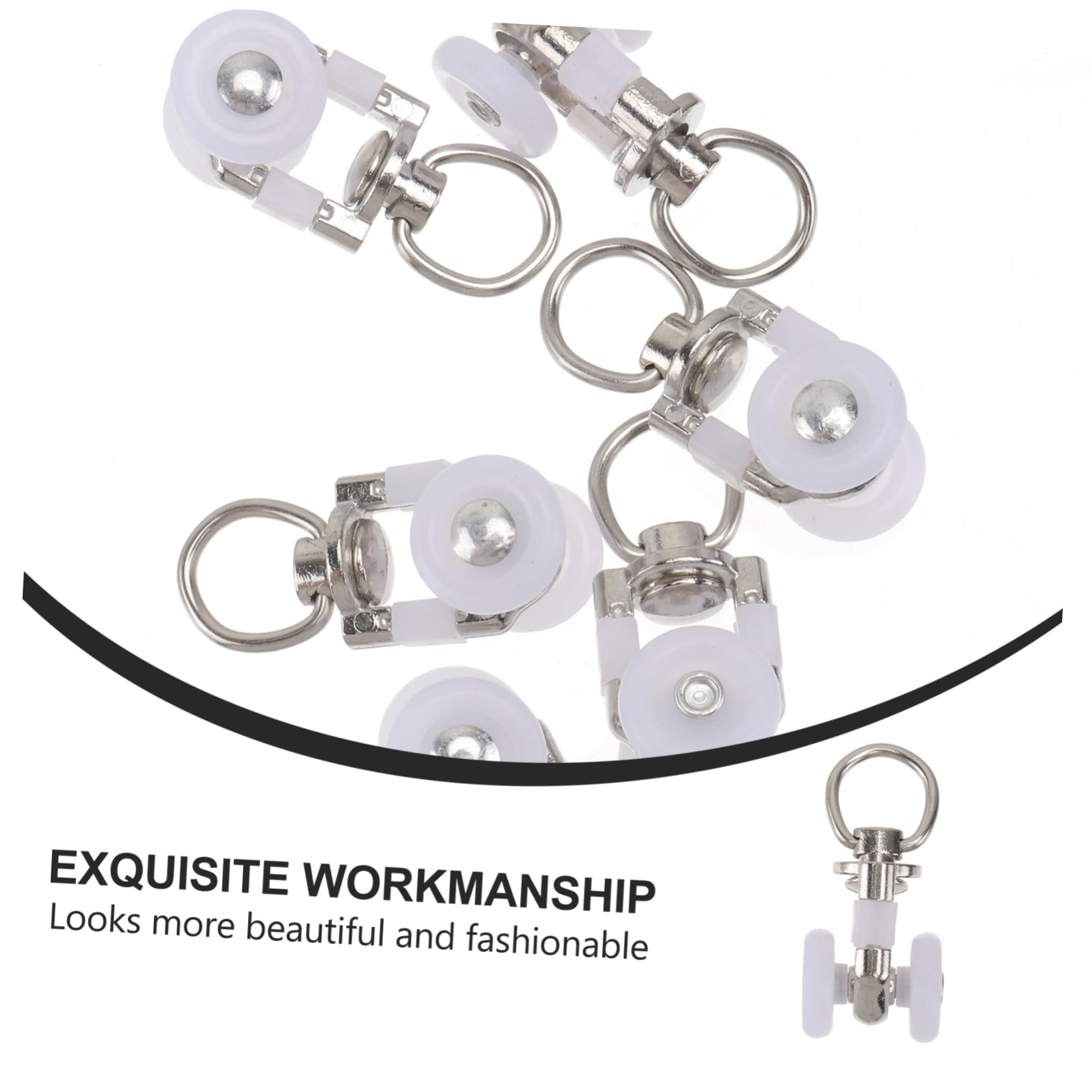 STOBAZA 10pcs Curtain Fixing Wheels Curtain Track Rollers for Smooth Drapery Movement and Easy Installation