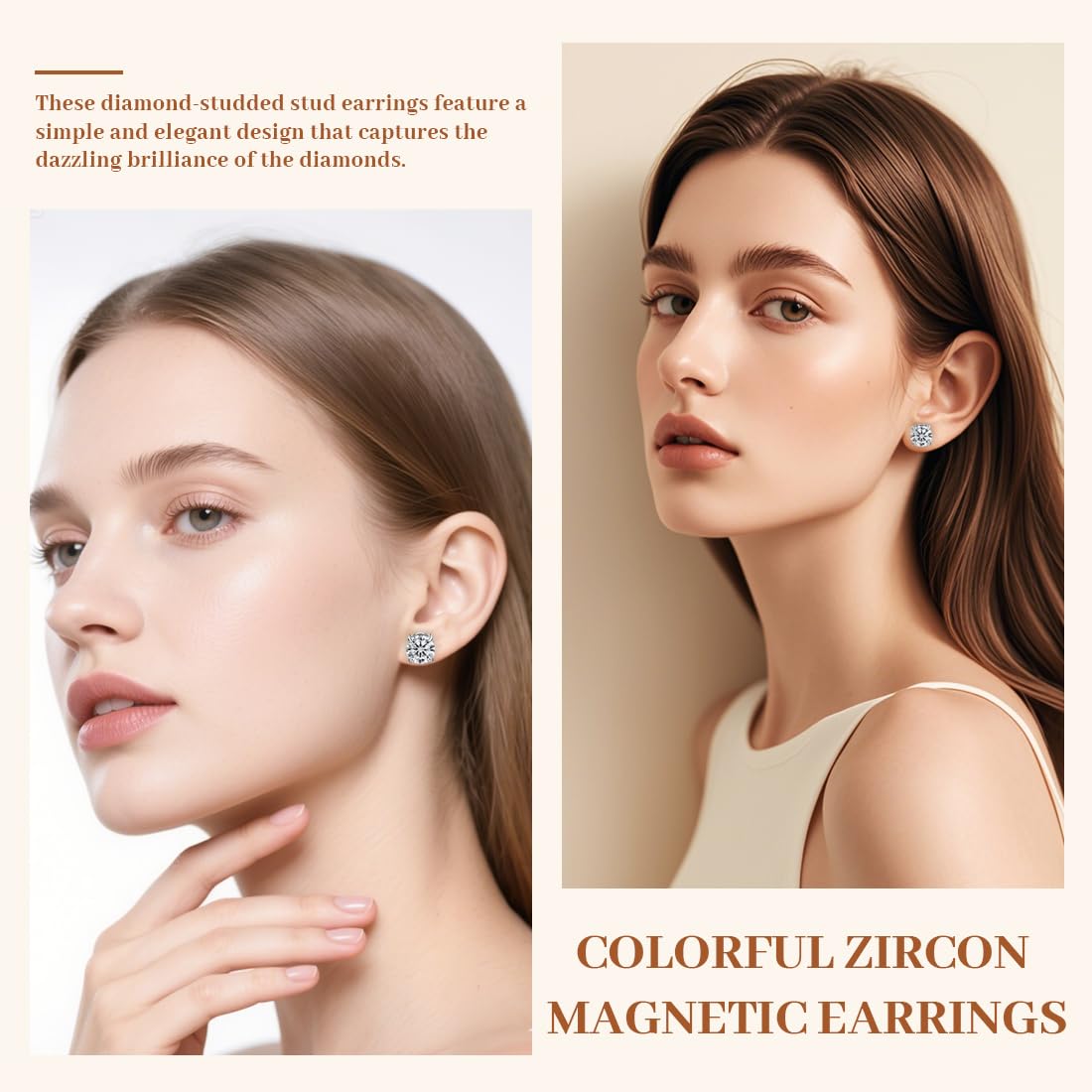 3 pcs Orecchini Magnetici, Orecchini Magnetici Donna, Orecchini Finti Uomo, Orecchin magnetico in Acciaio Inossidabile per Unisex, tono argento non piercing orecchini a clip set moda, rotonda
