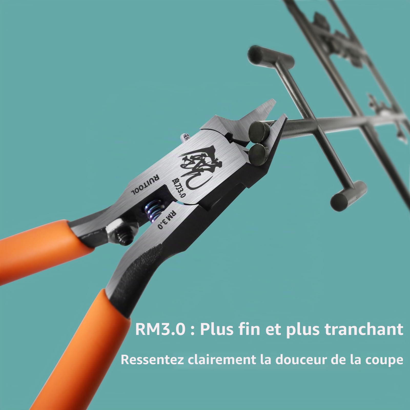 RUITOOL Pince coupante de dégrappage à lame simple ultrafine et poignée antidérapante pour maquettisme et Gunpla, 12,9 cm