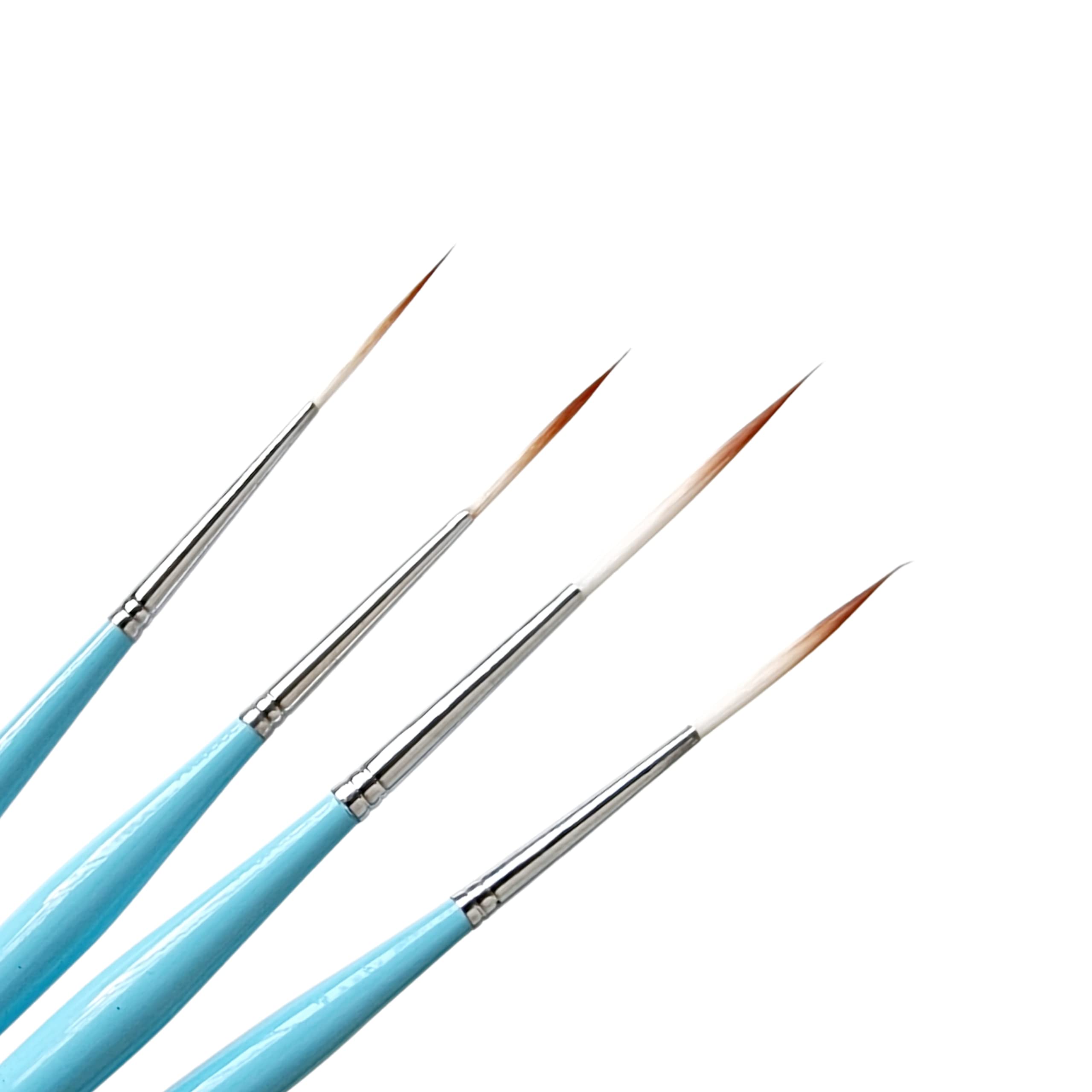 Stationerie Standard Size long Liner/Detailing Paint Brush Set with Brush Holder for Acrylic, Watercolor & Gouache Painting (Liner)-Icy Blue Color wooden material set of 4 with size (000,00,0,1) (B09DWF8S6P) Amazon Price History, Amazon Price Tracker
