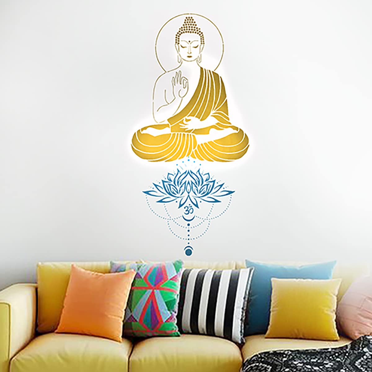 Buddha Wall Art, Buddha Stencils, Buddha Art, Budda Stencil for Painting, Buddha Paiting on Wall, Buddha Designs on Walls DBS-0126