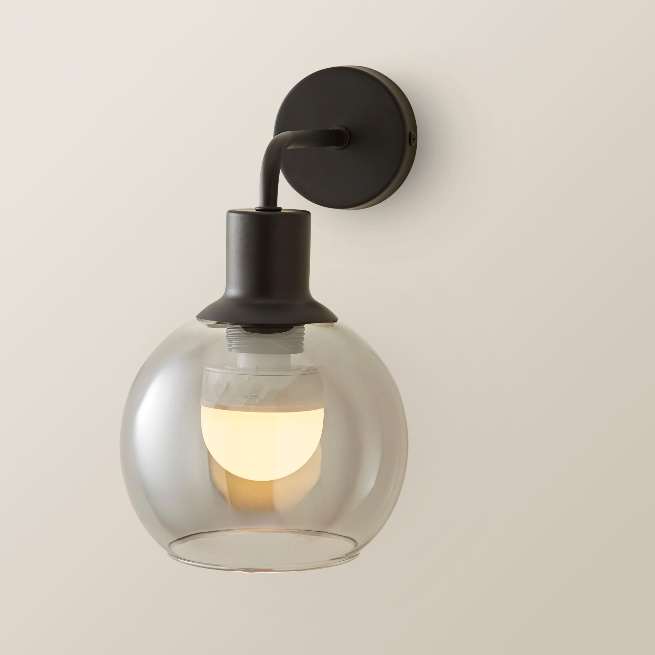 ValueLights | Bellamy Black Glass Globe Rechargeable Wall Light | Wall Lights, Home Décor & Improvement Essential