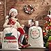 Faylapa 4 Pack Christmas Gift Bags Large Santa Sacks, Christmas Canvas Bags with Drawstrings Reusable Designs,19.6 X 27.5 Inch Xmas Present Bag