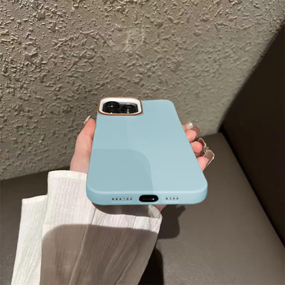 Amazon.co.jp: かわいいブルークリーム色のレンズ保護電話ケース