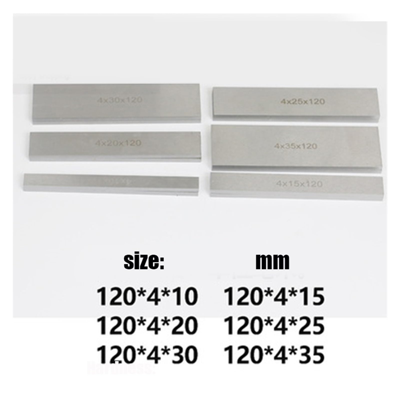 Zestaw płytek wzorcowych 6 Par 12 Szt. Równoległy Klocek Pomiarowy Blok Ze Stali Stopowej Zestaw Płytek Do Frezowania CNC 120mm X (10-35Mm) Imadła Tokarka