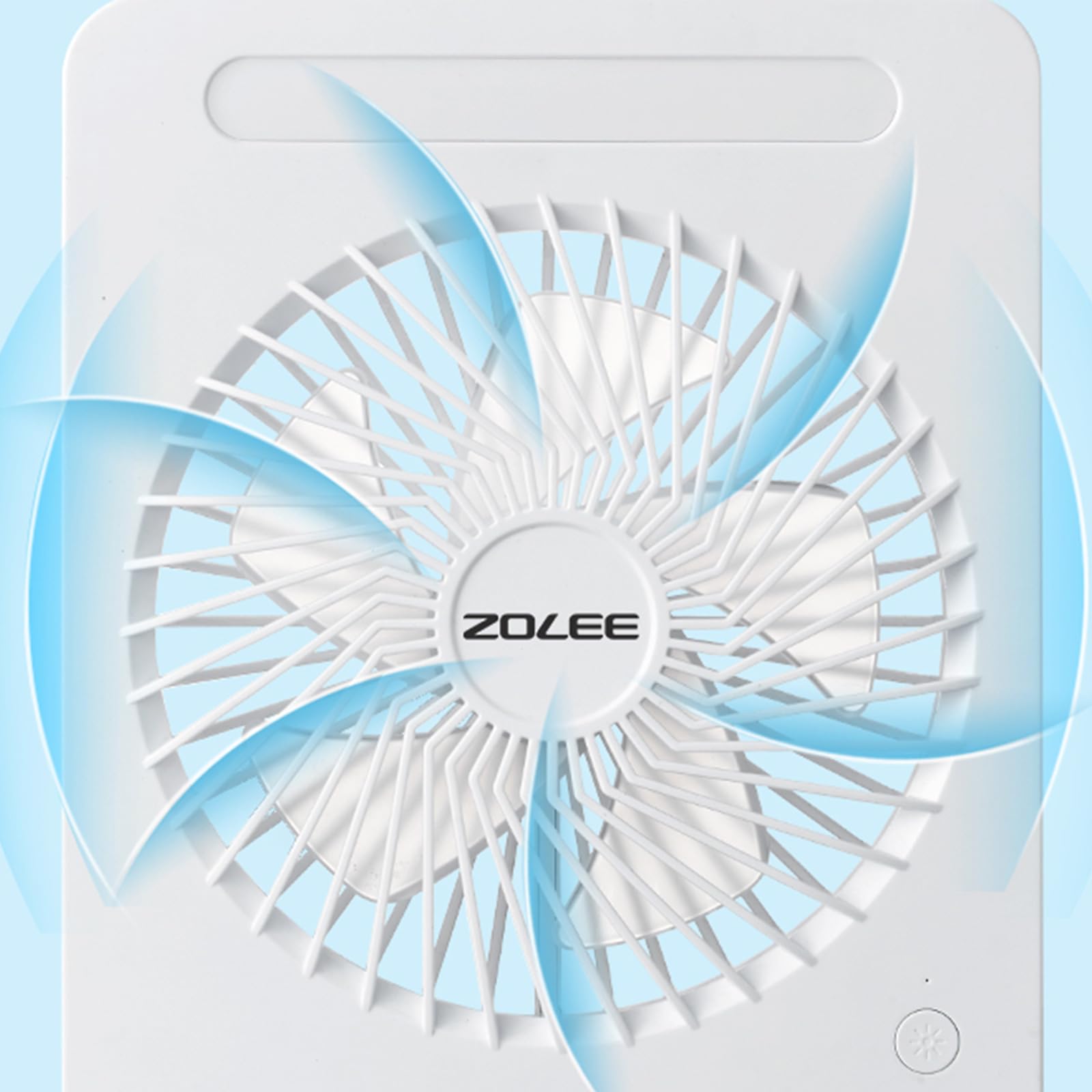 Petit ventilateur de table électrique 2400 mAh avec lampe LED rechargeable