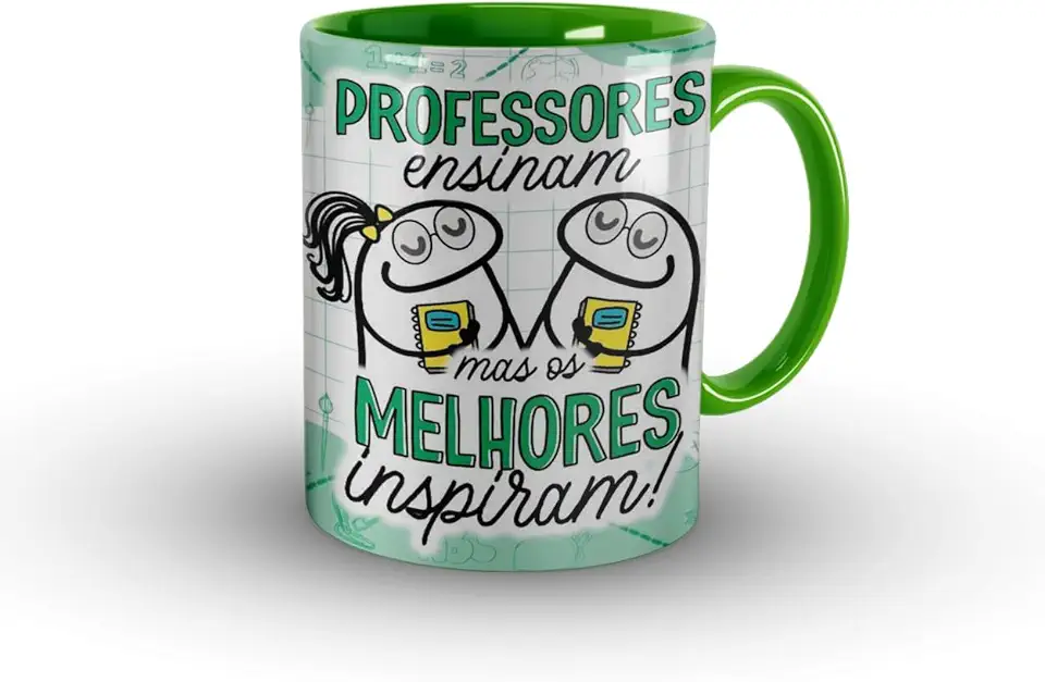 Caneca Verde Presente para professores, Professores ENSINAM mas, os melhores INSPIRAM!!!