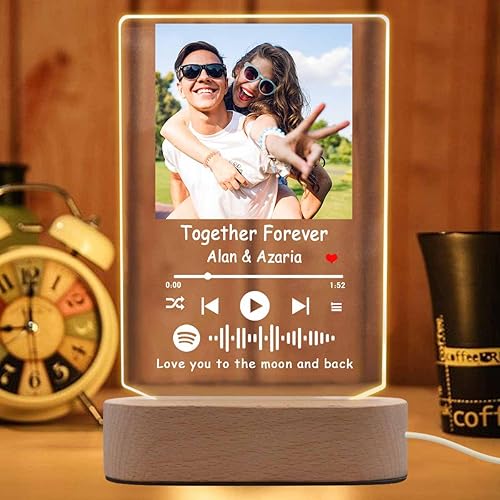 Miniatura 4 de YESCUSTOM - Regalo personalizado para novio, novia, canción acrílica, cubierta de álbum de acrílico, transparente personalizada con código