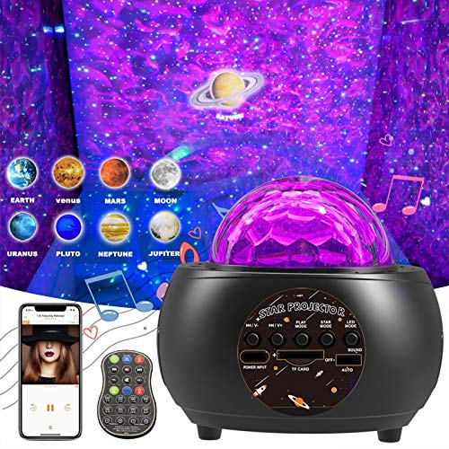 Amouhom Led-sterrenhemel projector, sterrenlichtprojector kinderen nachtlampje projectorlamp met afstandsbediening/bluetooth-luidspreker/timer Galaxy lichtprojector voor slaapkamer, party, Kerstmis