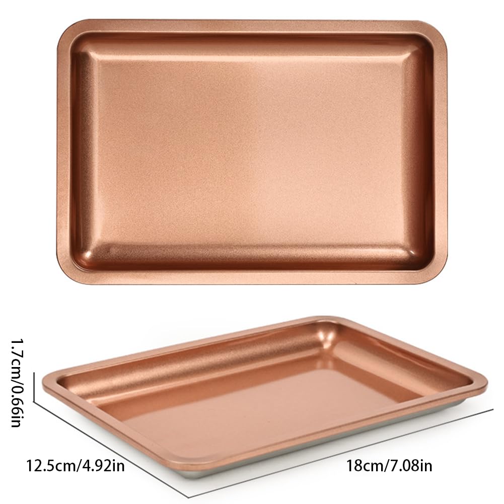 Eforcase Small Vanity Tray Nail Art Dish Satinless Steel Jewelry Tray Trinket Storage Organizer Cosmetic Nail Tools Tray