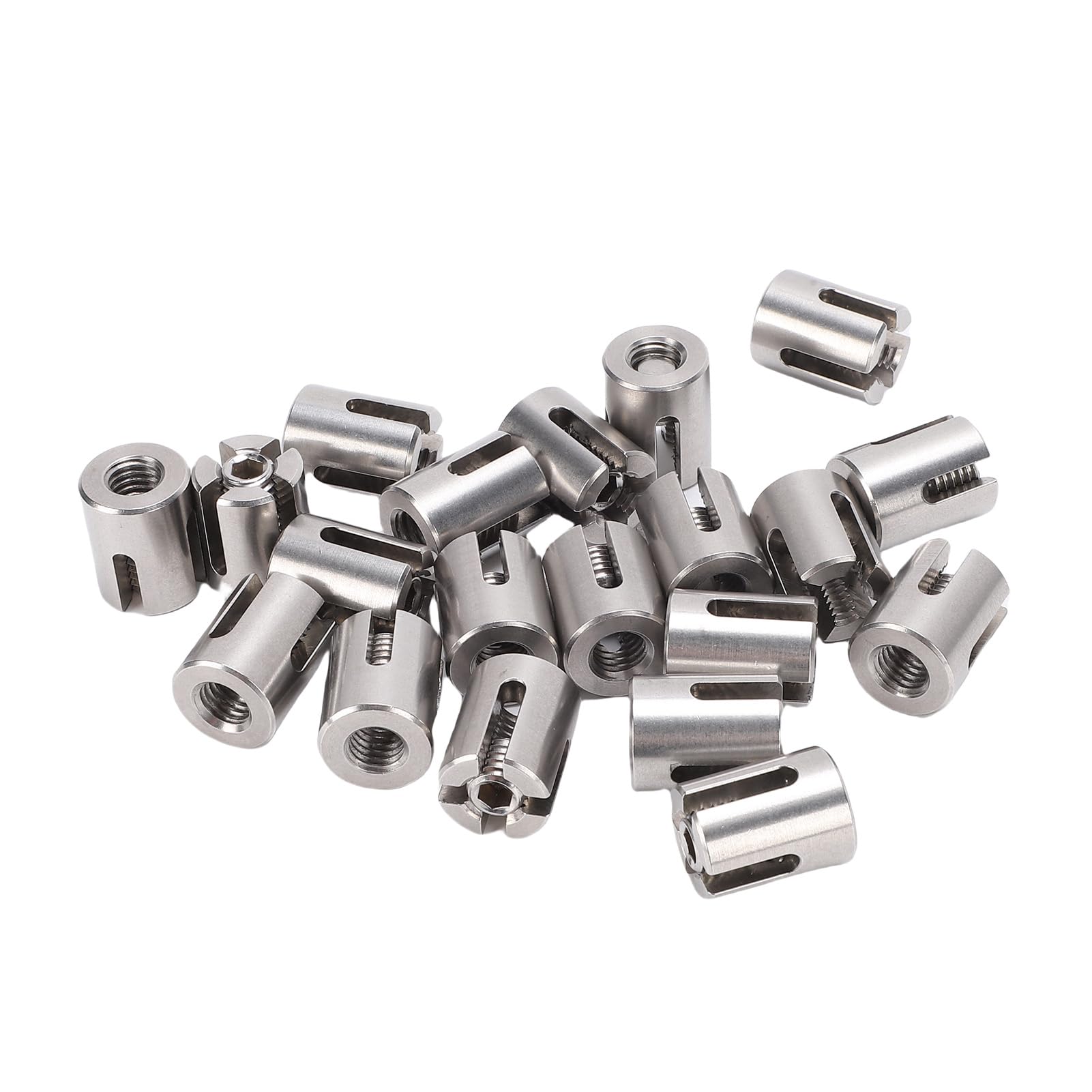 ASHATA Morsetti per Cavi Incrociati 20 Pezzi, per Fune in Acciaio Inossidabile T316 per Corde 3 Mm 1/8 di Pollice, per Ringhiere Stendibiancheria a Traliccio