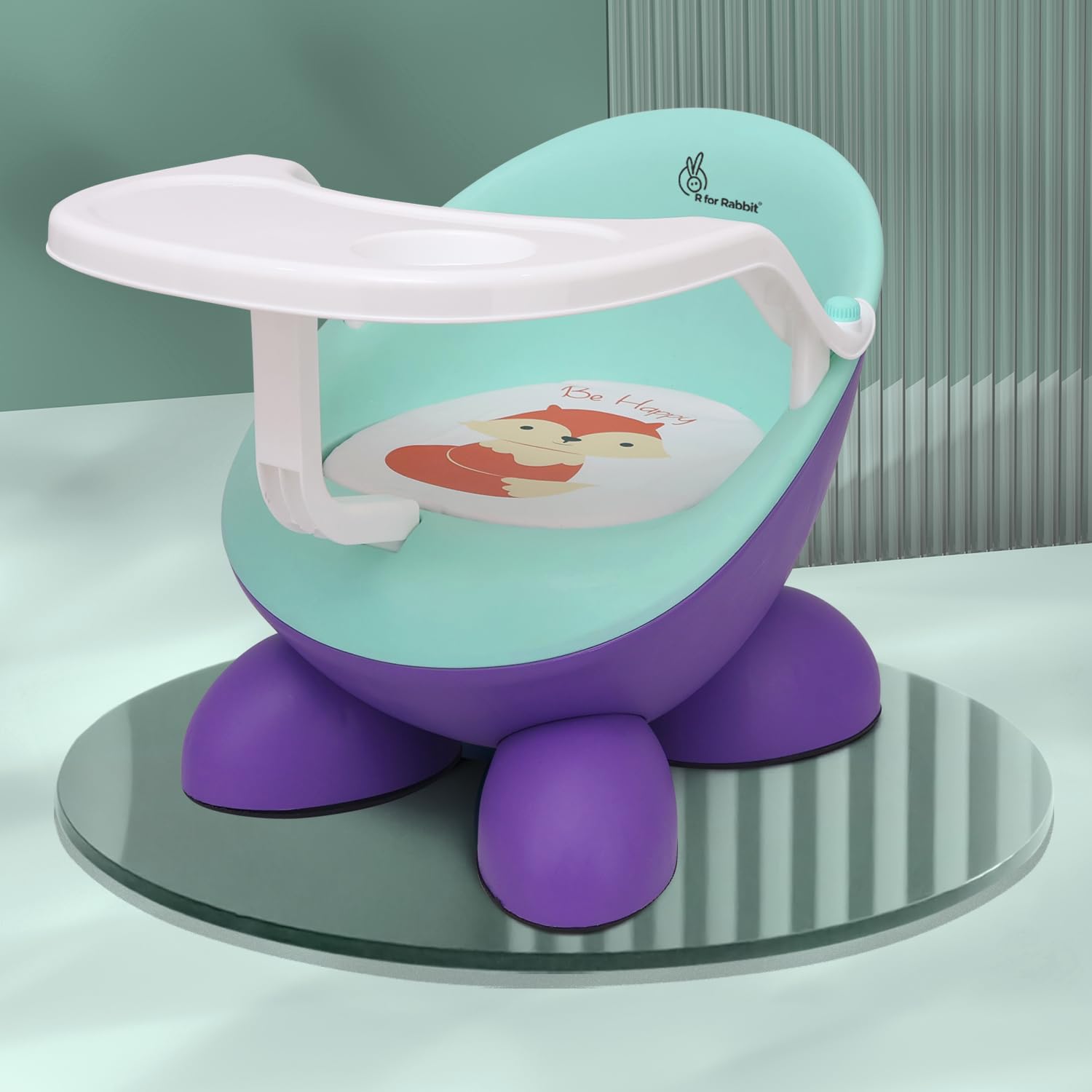 R for Rabbit Jelly Bean Fab 2 in 1 Multi-Functional Baby Study | Meal | Regular Kids Seating Chair with High Backrest for 6-36 Months Kid, Weight Capacity Upto 20Kgs (Purple Green)