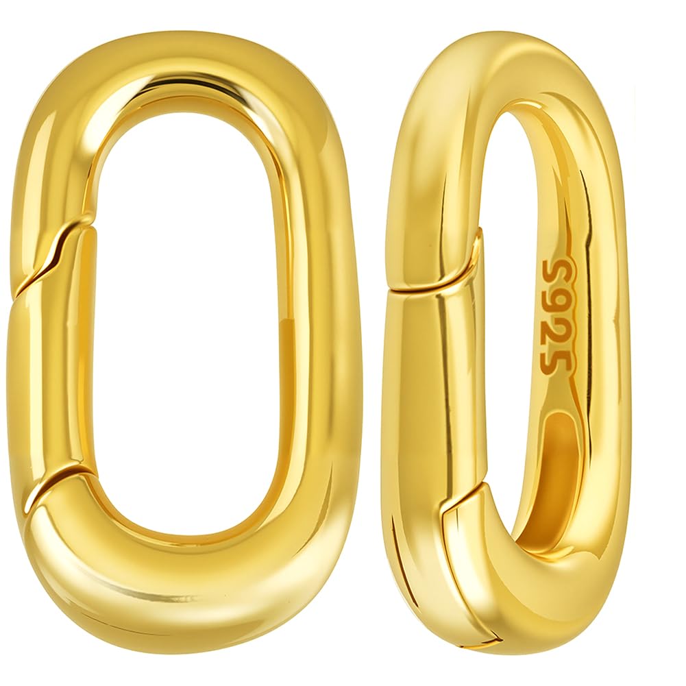 SUNNYCLUE 1 Box 2 Stück 925 Sterling Silber Torringe Goldene Ovale Federverschlüsse Armbänder Halskettenverschlüsse Verbindungsstücke Kleine Klemmverschlüsse Karabinerhaken Schnappclip Ring Für Die Sc