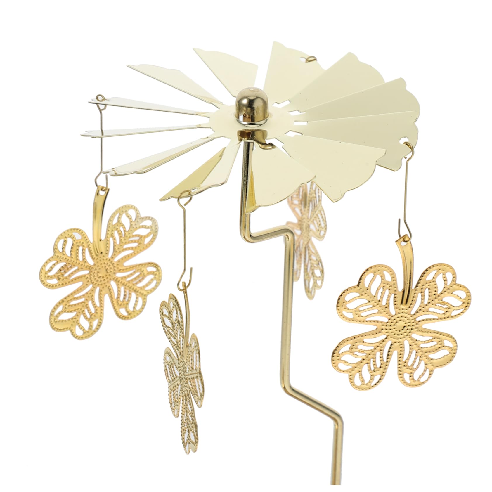 Candelabro Giratorio de Hierro con Bandeja, Dorado | Centro de Mesa Decorativo, sin Alimentación Eléctrica, para Bodas y Navidad