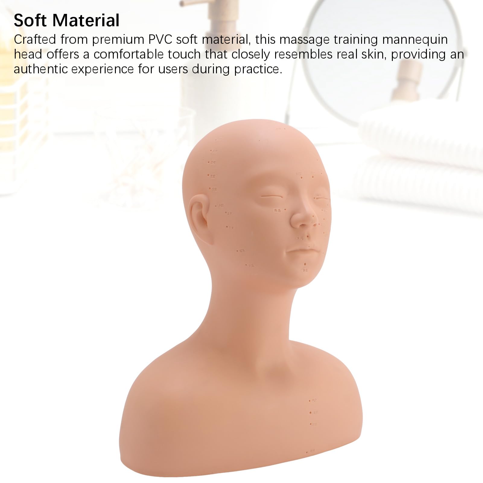 Kosmetik-Mannequin-Kopf mit Schulter, Ideal für Make-up-Hautpflege-Trainingsübungen