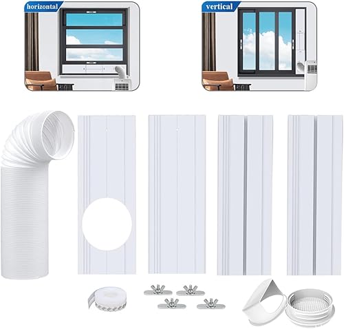 Kit de ventilación portátil para ventanas de aire acondicionado, sello de ventana de aire acondicionado con manguera de escape de aire acondicionado