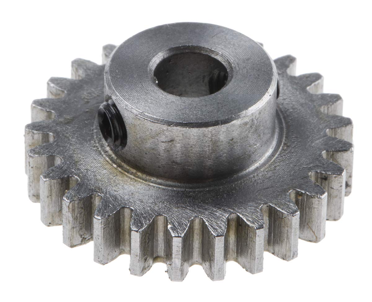 RS PRO Stahl Stirnrad 25 Zähne/Modul 1, Wälzkreis-Ø 25mm, Nabe Ø 14mm / Bohrung 6mm