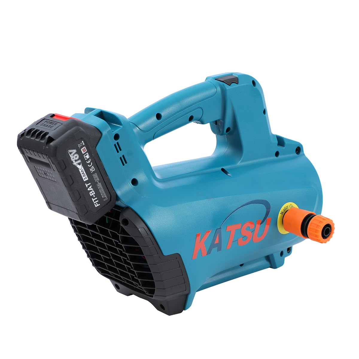 Katsu Fit-BAT Pompe à eau de jardin sans fil 18 V avec batterie 3,0 Ah et chargeur, pistolet d'arrosage et tuyaux en PVC de 10 m pour lavage de voiture, irrigation des Katsu Fit-BAT Pompe à eau de jardin sans fil 18 V avec batterie 3,0 Ah et chargeur, pistolet d'arrosage et tuyaux en PVC de 10 m pour lavage de voiture, irrigation des