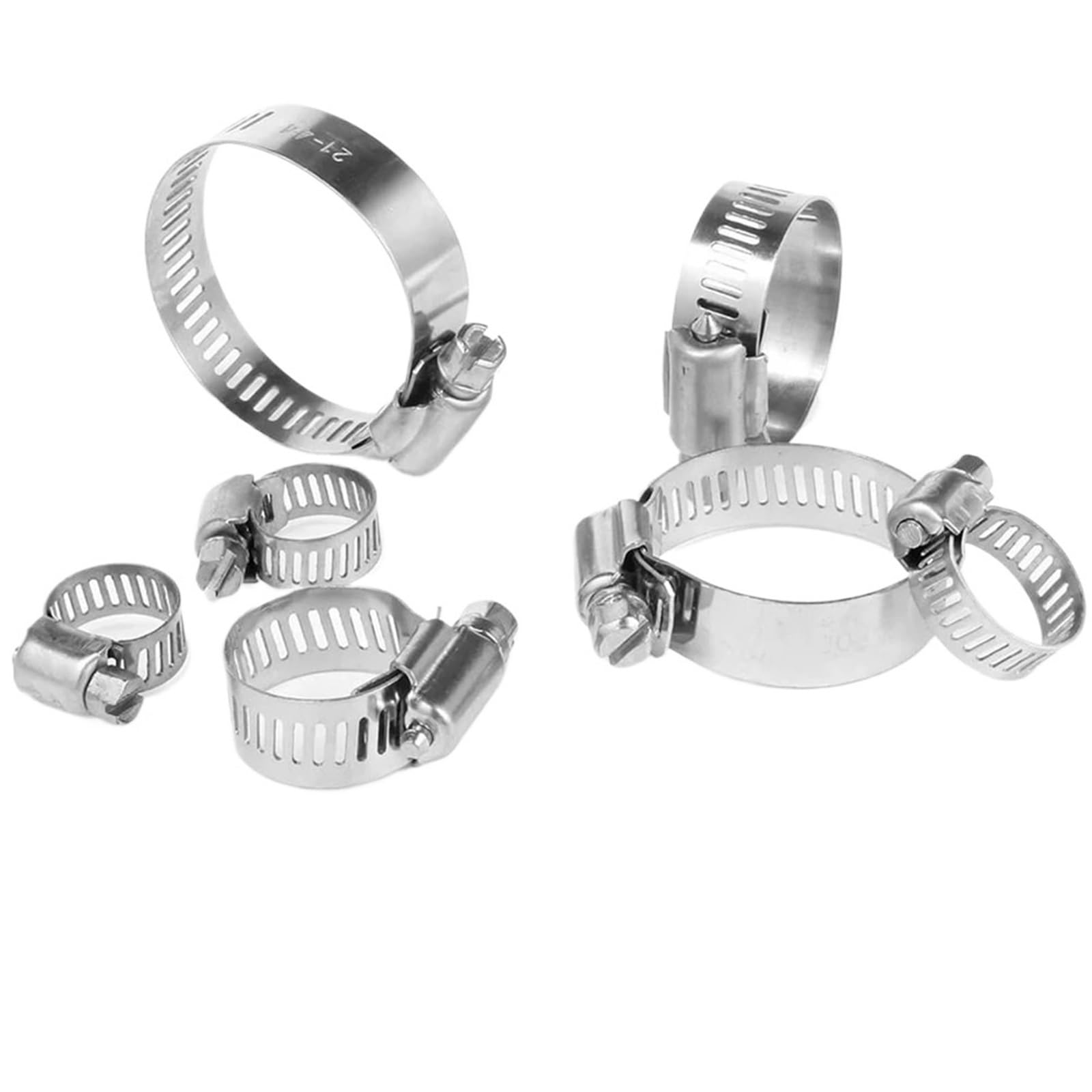 Rtgcx One Color 10Pcs Stainless Steel Adjustable Drive Hose Clamps Fuel Line Worm Size Clip Hoop Hose Clamps