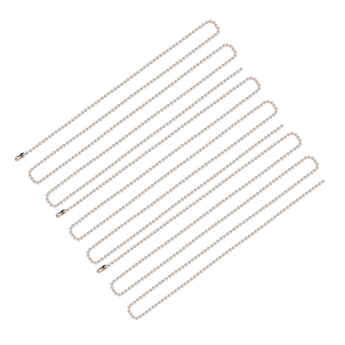 Aexit 3pcs 2.0mm Lighting fixtures and controls Dia Steel Beaded Connector Ball Keychain 100cm Length Silver Tone