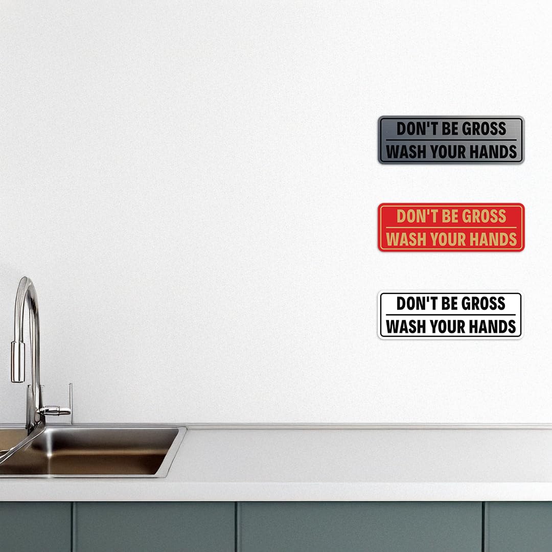 'Don't Be Gross' | Wash Your Hands znak na drzwi/ścianę - szczotkowane złoto - mały