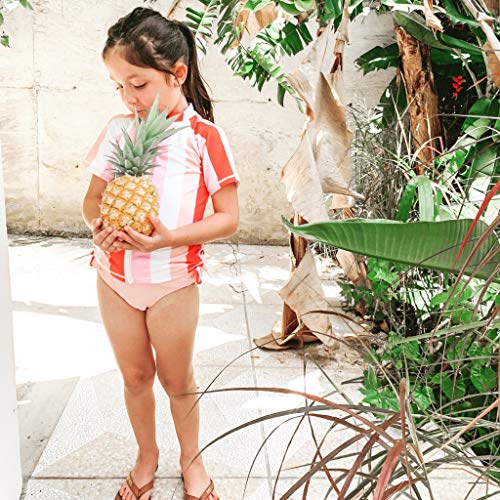 Image of SwimZip Baby Rash Guard Set - Girl Short Sleeve 2 Piece Swimsuit with SPF