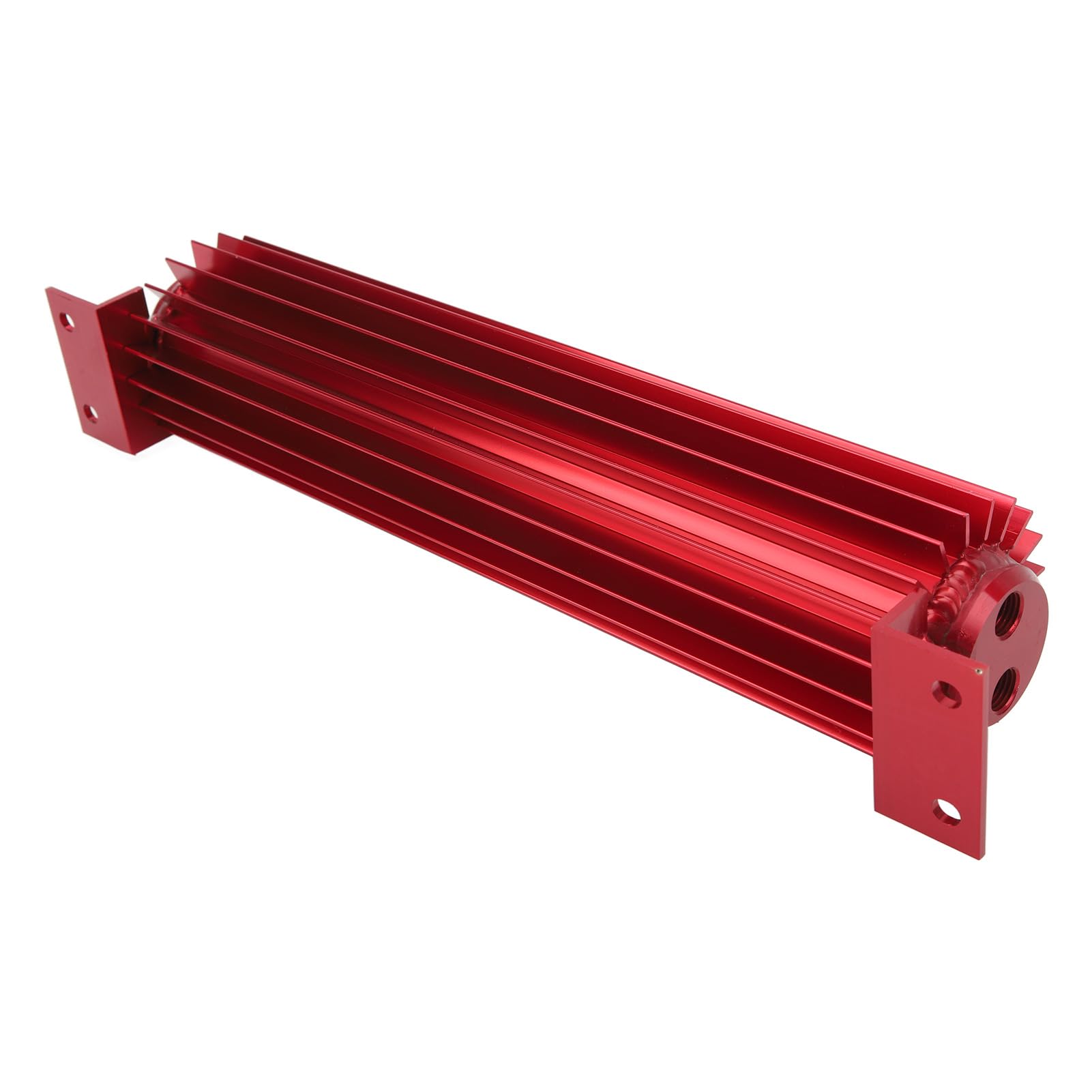 Dissipatore di Calore con Trasmissione a Doppio Passaggio in Alluminio Anodizzato Alettato a Doppio Canale, Universale per Camion per Auto (Rosso)