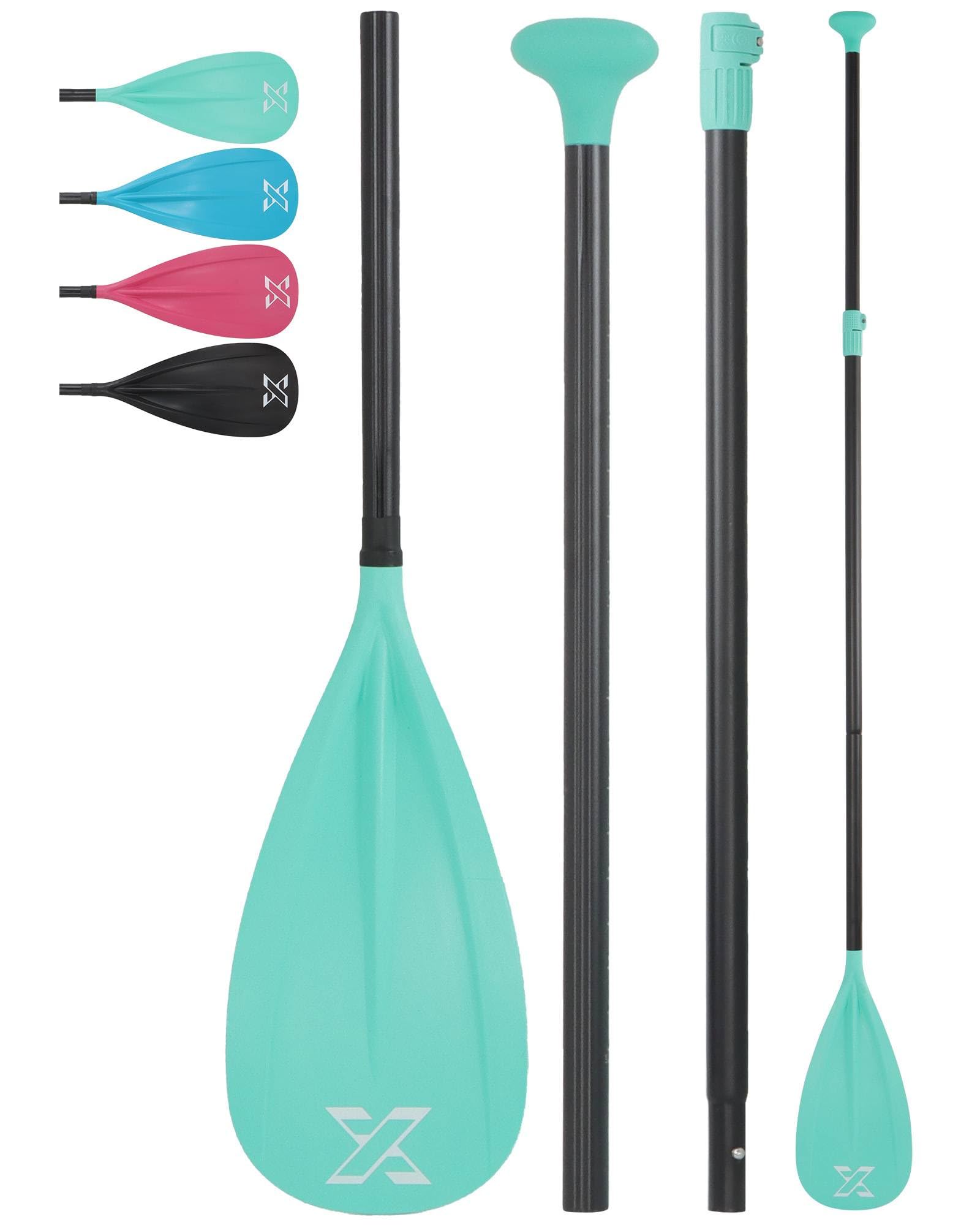 ZLX Pagaia per SUP-Pagaia in alluminio regolabile a 3 e 4 pezzi di qualità premium re mo sup con lama in fibra di vetro pagaia sup carbonio - Perfetta per surf, galleggiamento e sport acquatici