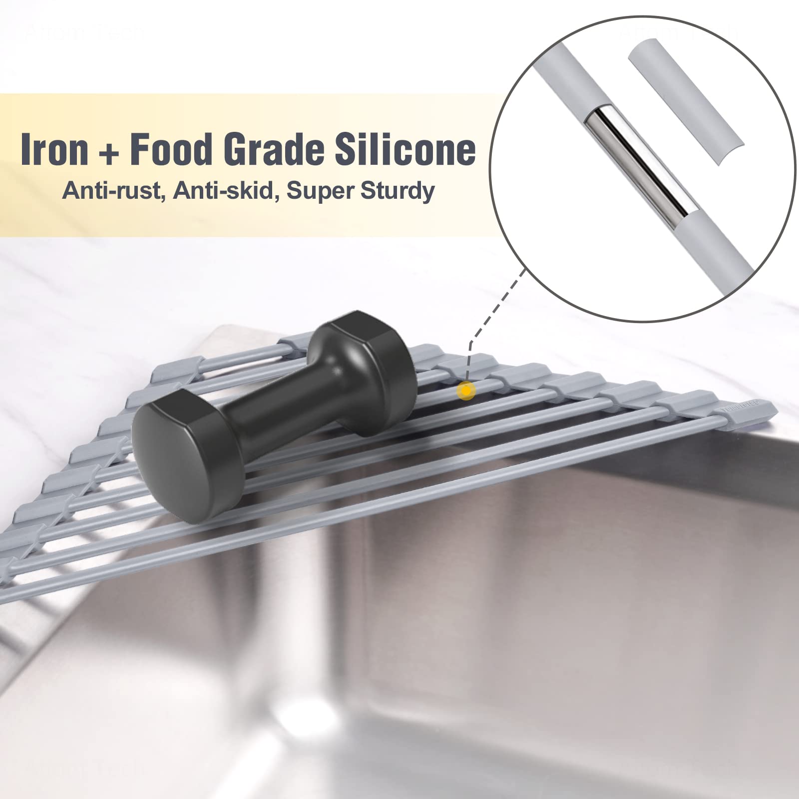 Tomorotec Triangle Roll-Up Dish Drying Rack - Image 3