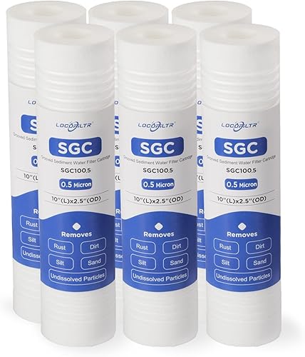 Whole House - Cartucho de filtro de agua para pozos de sedimentos ranurados de 0,5 micrones, 10 x 2,5 para AP110, AO-WH-PREV-R2, WHKF-GD05, CFS110,