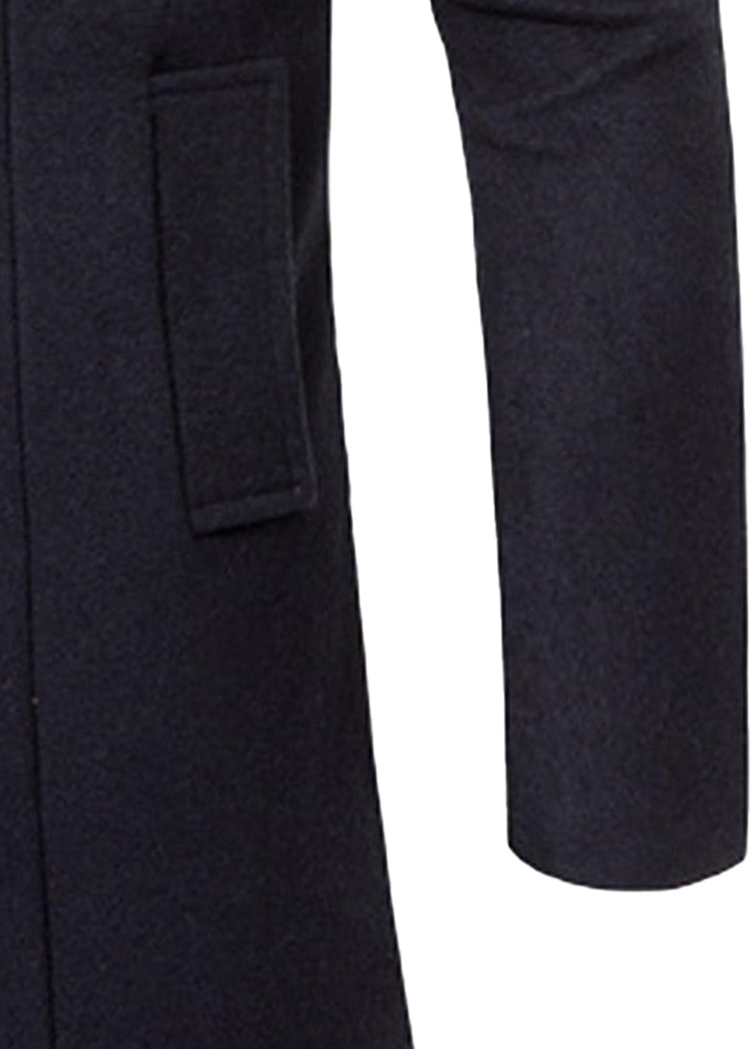 Men's Wool Blend Trench Coat Thermal Stand Collar Long Winter Pea Coats Windbreaker Business Jacket Overcoat