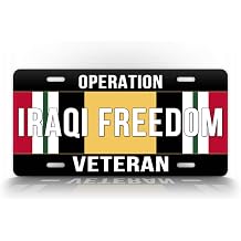 SignsAndTagsOnline Operation Iraqi Freedom Veteran License Plate Patriotic Auto tag Iraq War Vet