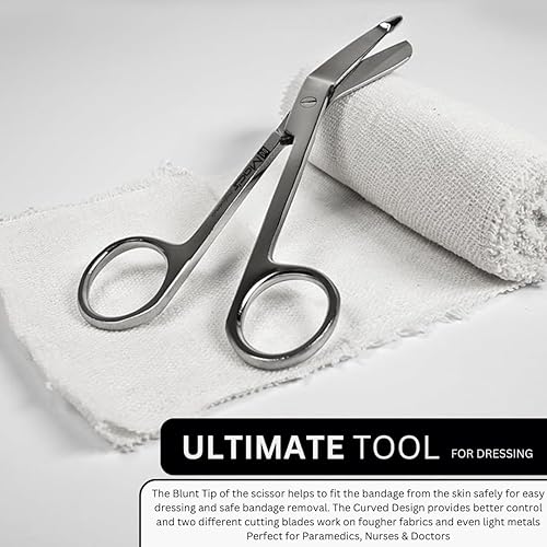 Miniatura 4 de Medical & Nursing Lister Vendaje 1 PC Tijeras hechas de acero inoxidable quirúrgico de alto grado Tamaño 5.5 "MP-0364 (1)