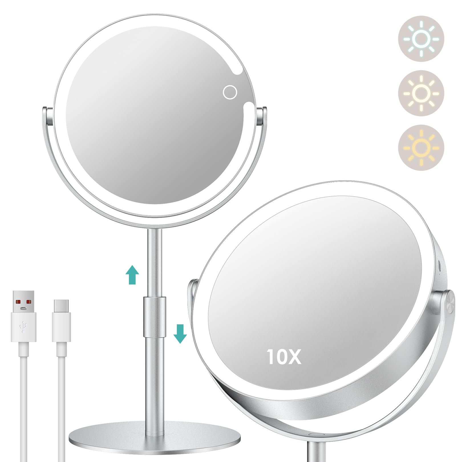Amazon.com - Dear girl Lighted Magnifying Mirror 10X 1X Magnification ...