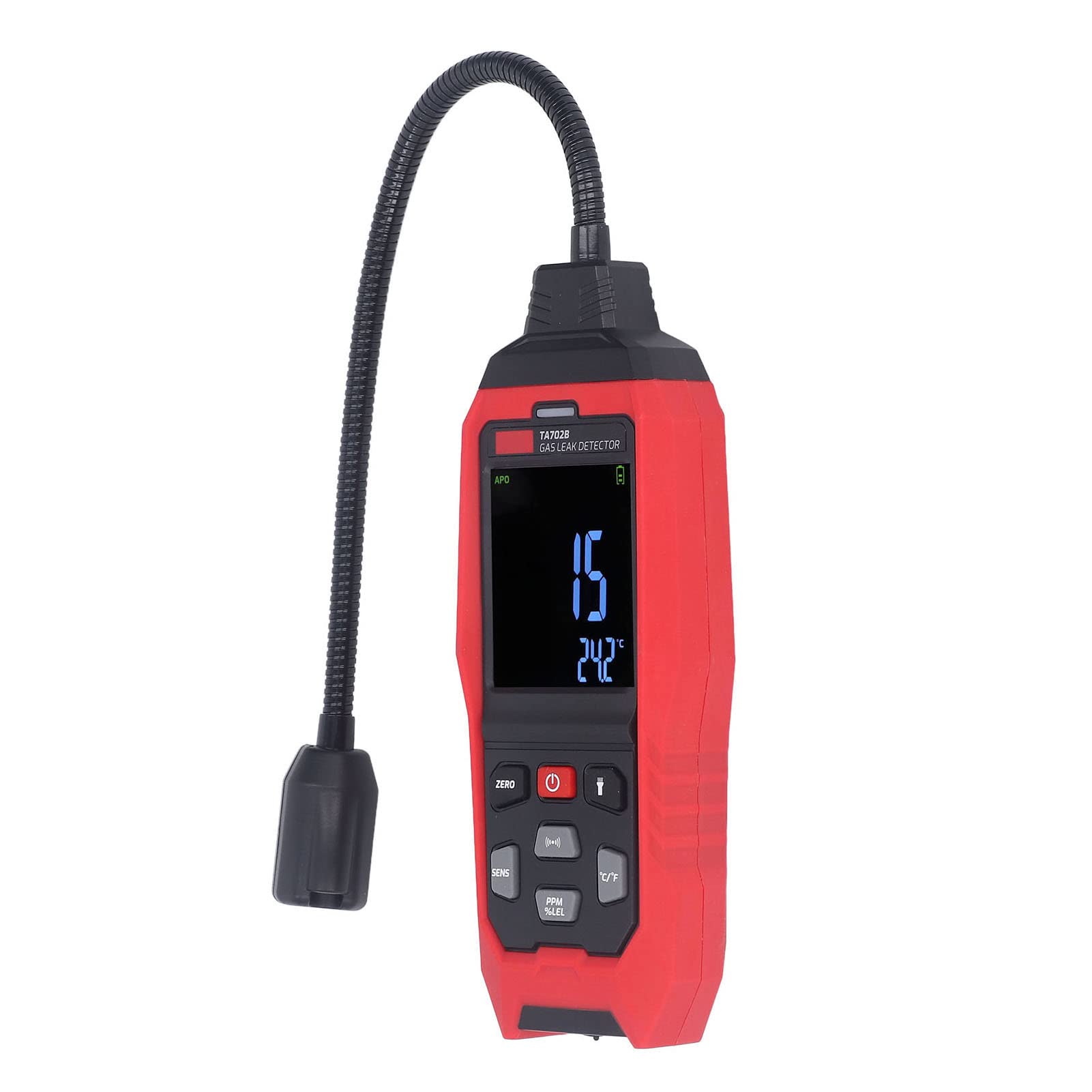 Cocoarm Detektor für Brennbare Gase, Tragbarer Gasleckdetektor mit ABS-Gehäuse, HD-Farbbildschirm, Ton, Licht, Alarm 0 Bis 20 Prozent UEG 0 Bis 9999 PPM für Zuhause, Wohnmobil, Küche, Garage