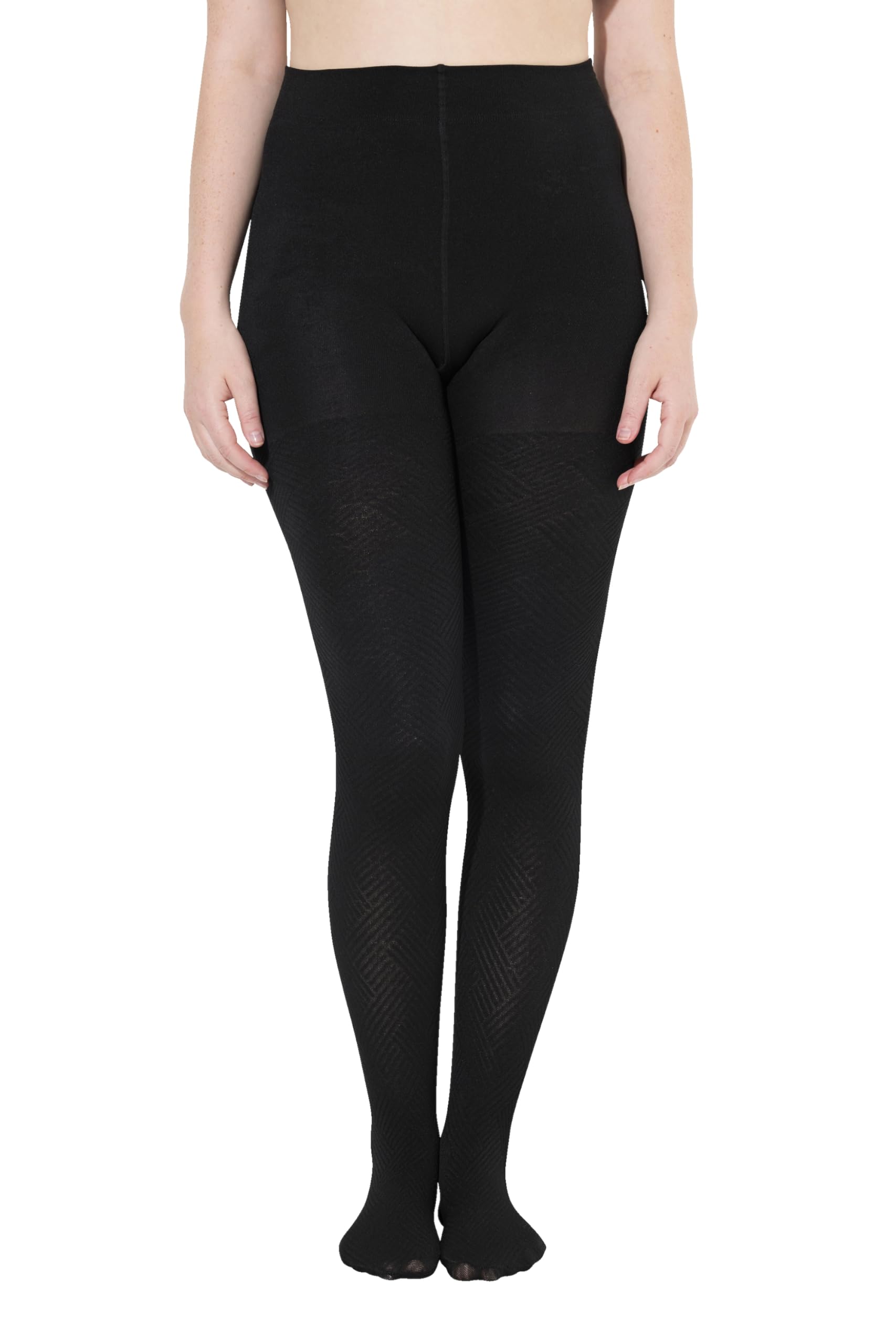 Ulla Popken Womenswear Plus Size Curvy Thermal Stretch Tights black 50+ 833808100-50+