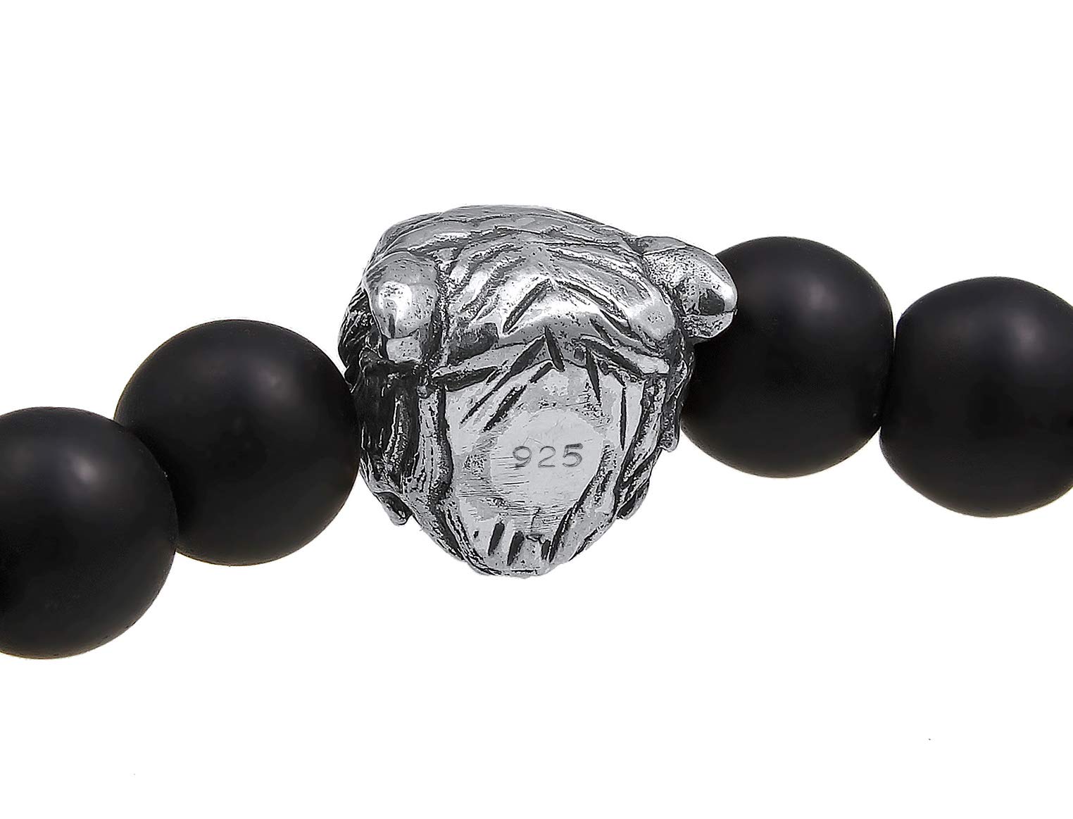 Kuzzoi Herren Steinarmband aus schwarzem Onyx Edelstein Perlen (8 mm)